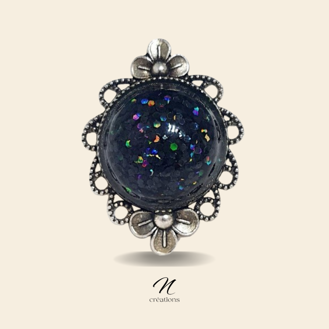 Bague Fleur Métal Vieilli