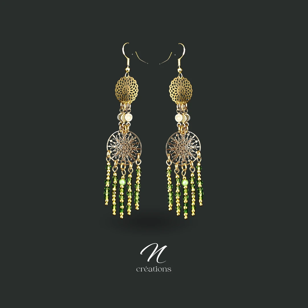 Boucles d'oreilles bohème dorées