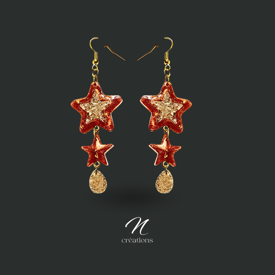 Boucles d'oreilles Fêtes étoiles