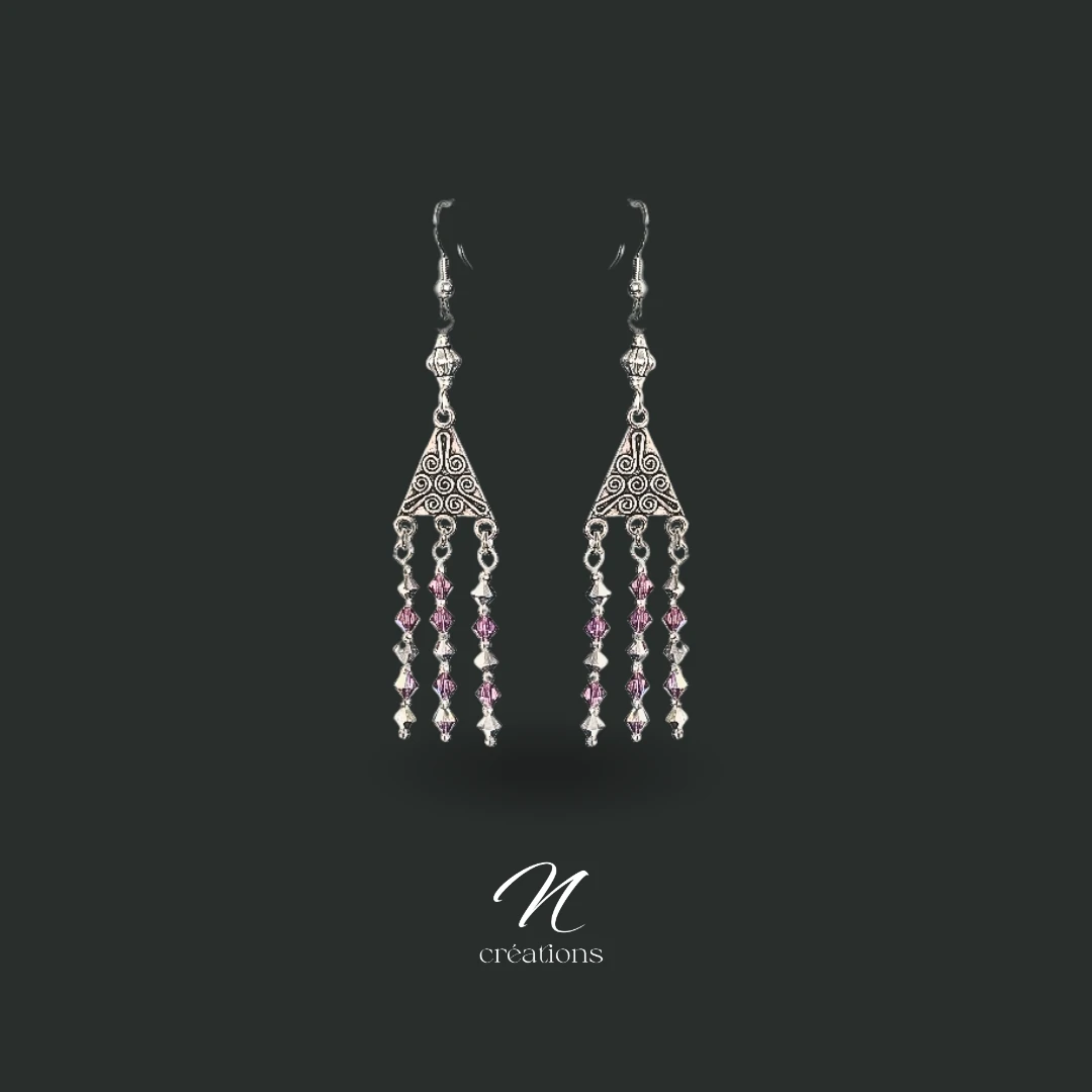 Boucles d'oreilles Toupies en cristal