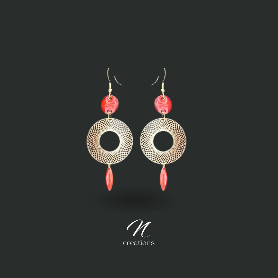 Boucles d'Oreilles Dorées Filigranes