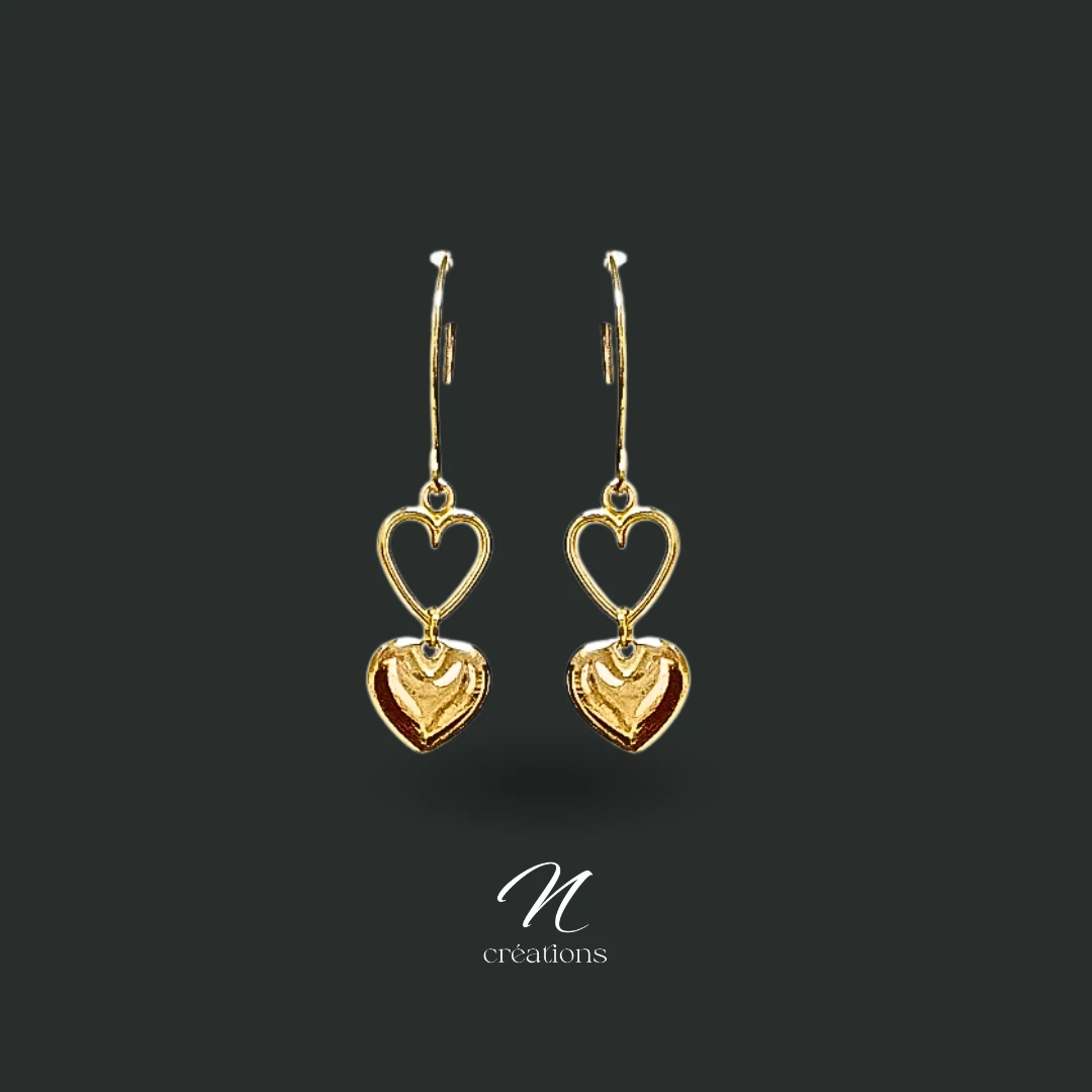 Boucles cœurs dorés légères