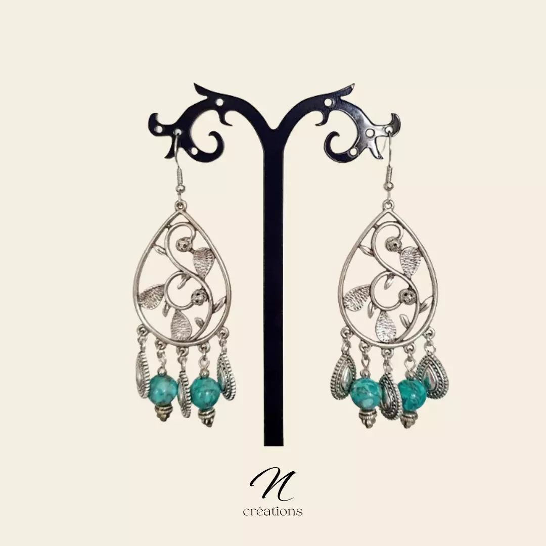 Boucles Bohême turquoises