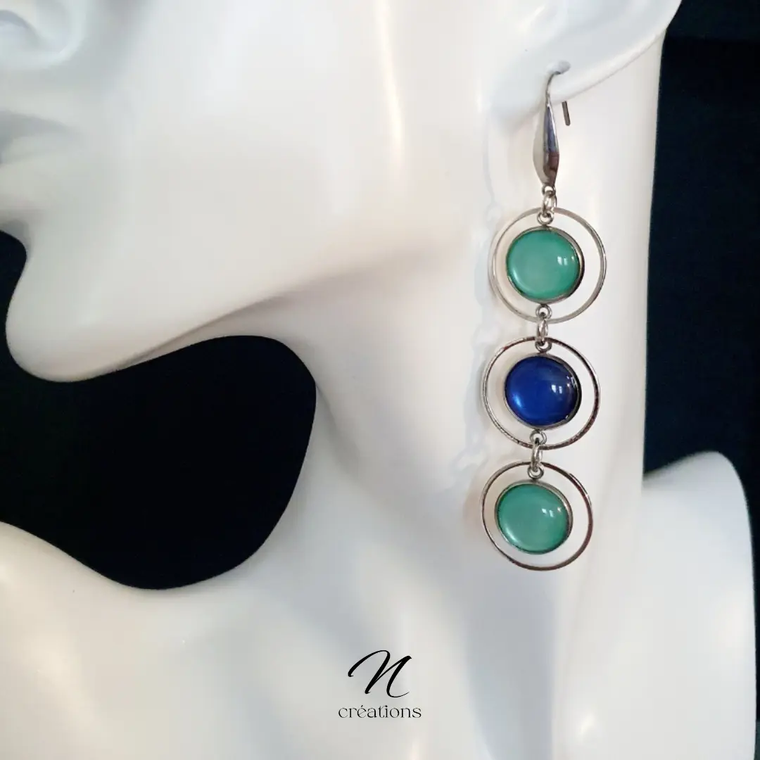 Boucles Polaris vert et bleu