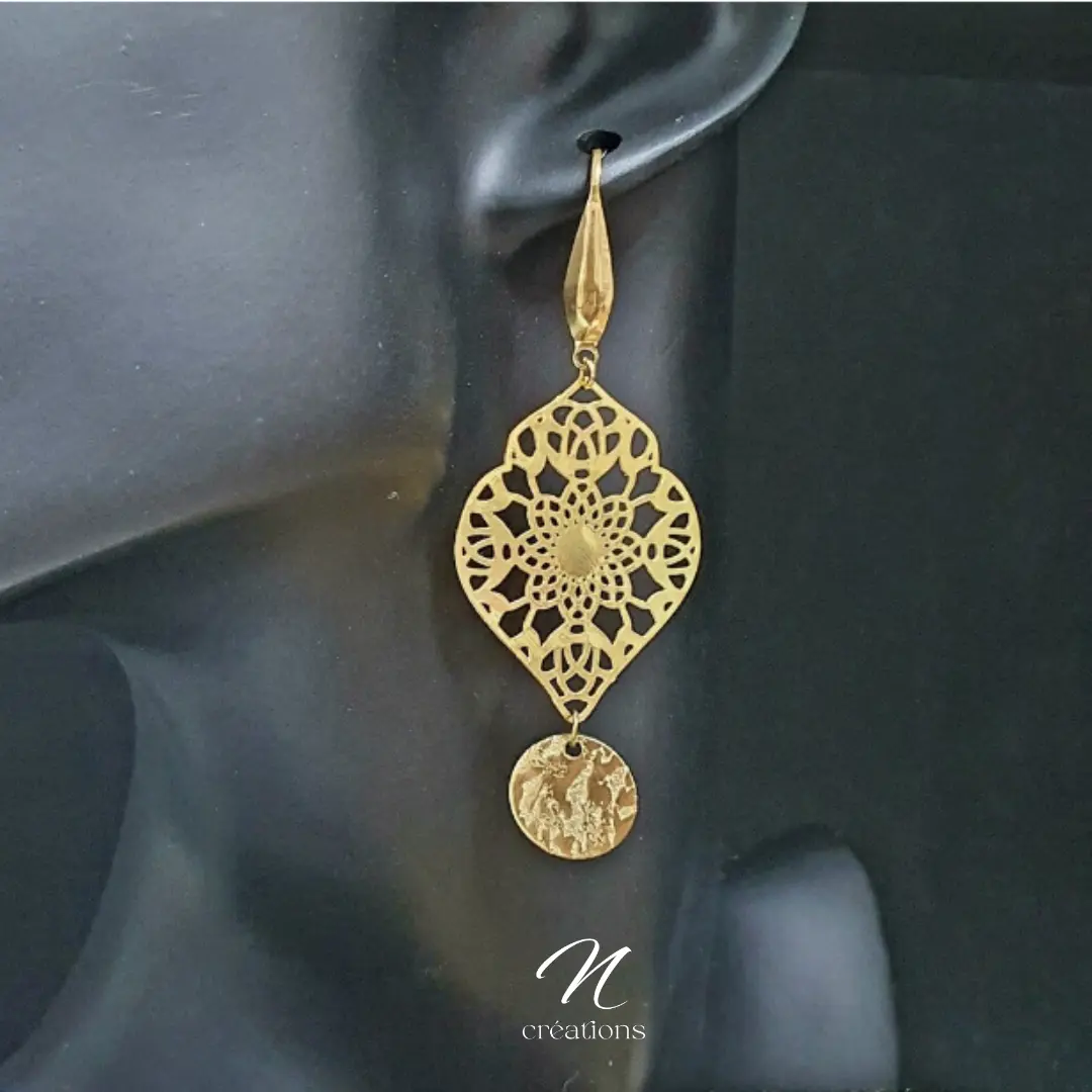 Boucles Bohême losanges dorés