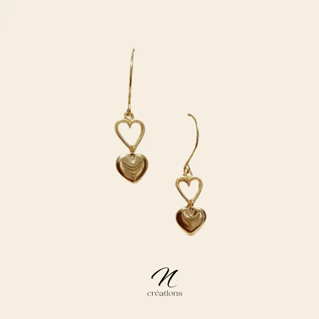 Boucles cœurs dorés légères