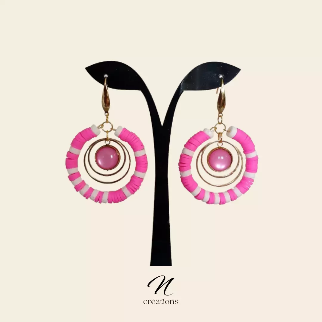 Créoles roses fluo Polaris