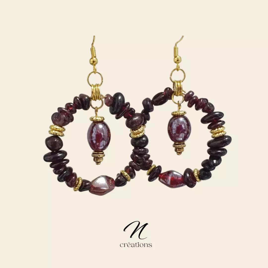 Boucles d'oreilles Cauris Fuchsia