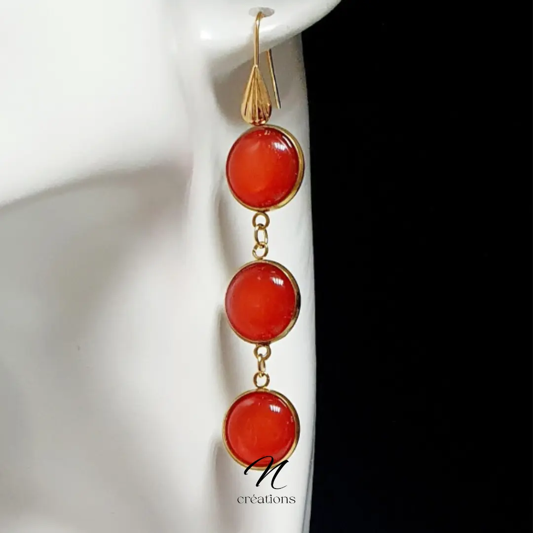 Boucles dorées Polaris Corail