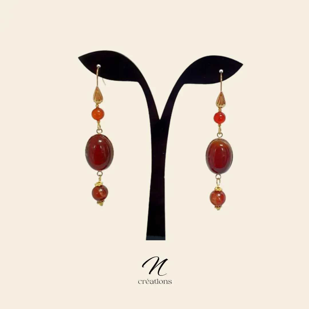 Boucles Cornaline Sardonyx