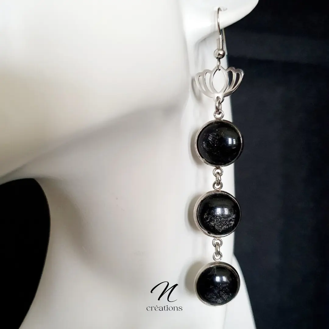 Boucles Polaris noirs Lotus