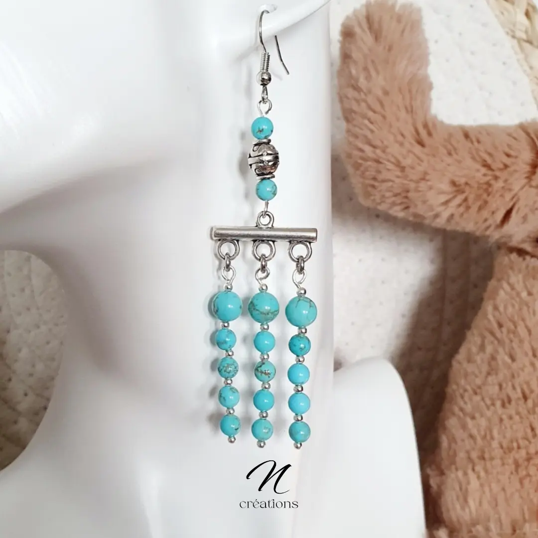Boucles d'oreilles Bohême turquoise