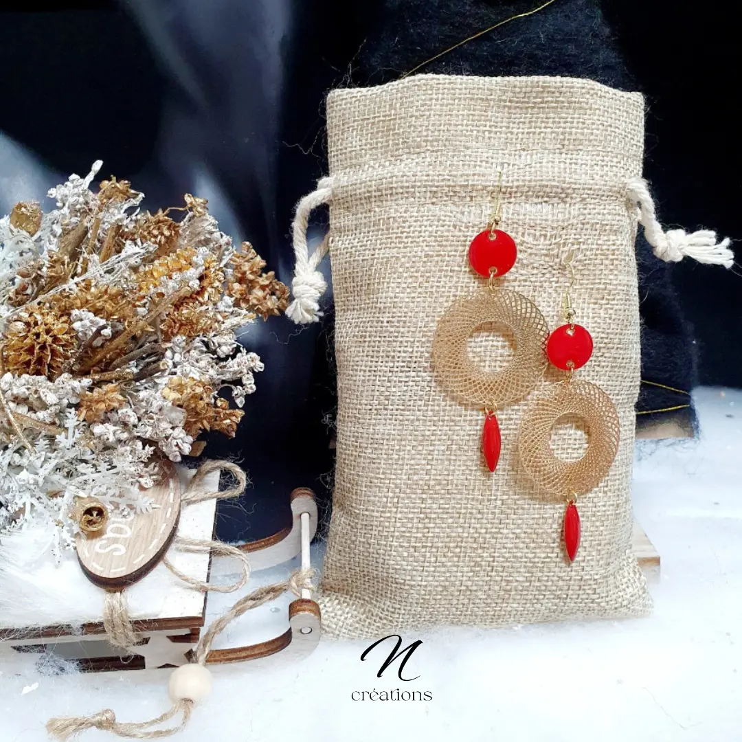 Boucles d'Oreilles Dorées Filigranes