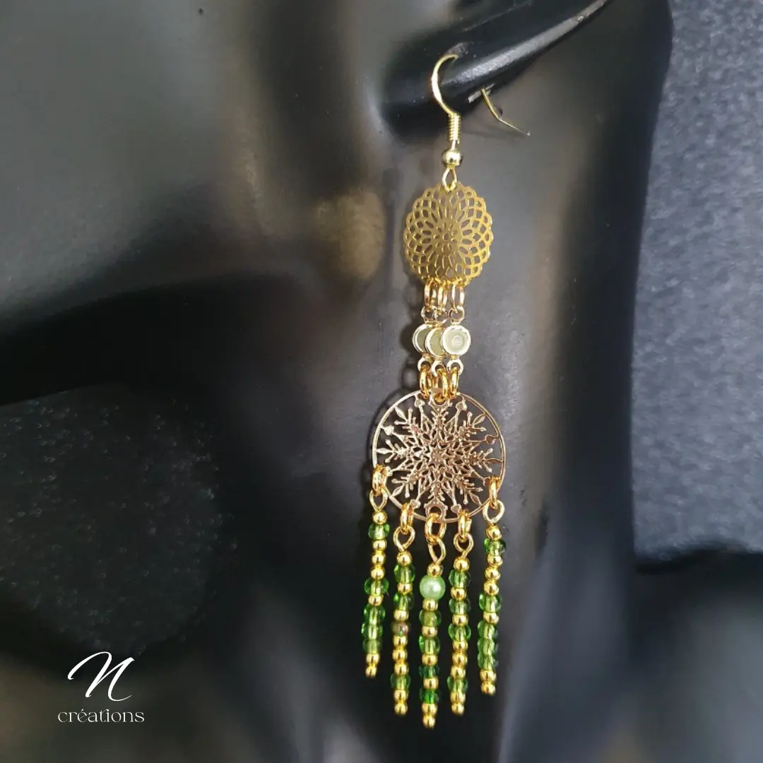 Boucles d'oreilles bohème dorées