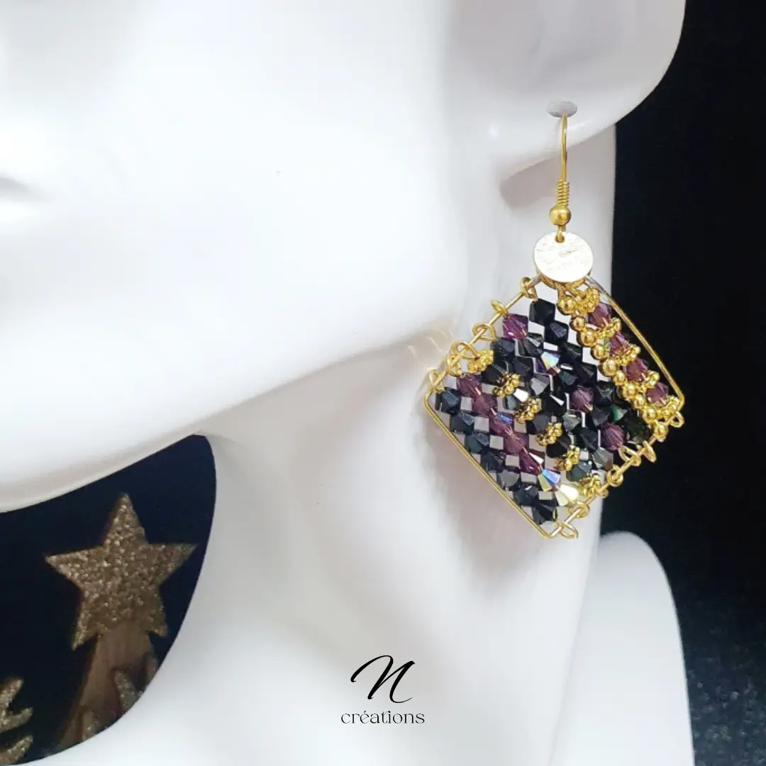 Boucles Noir Pourpre Or