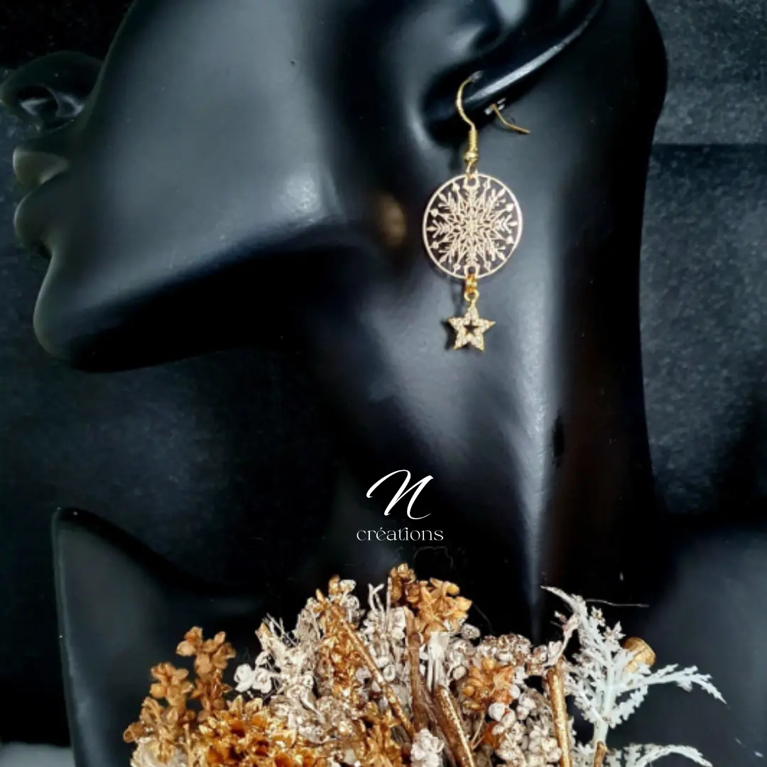 Boucles d'Oreilles Flocons de Neige
