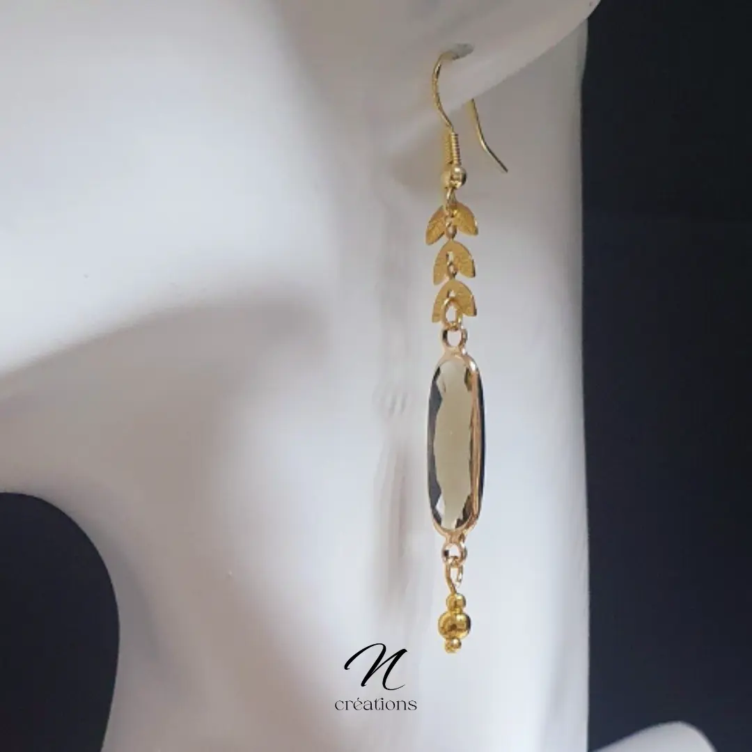 Boucles d'oreilles Dorées Pendentifs Ovales