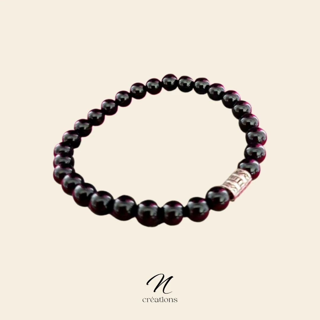 Bracelet mixte onyx noir