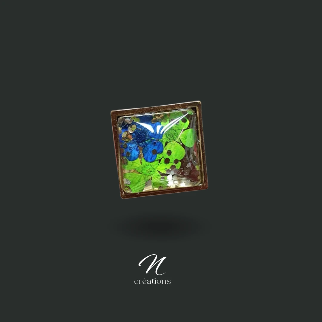 Bague ouverte fleurs séchées