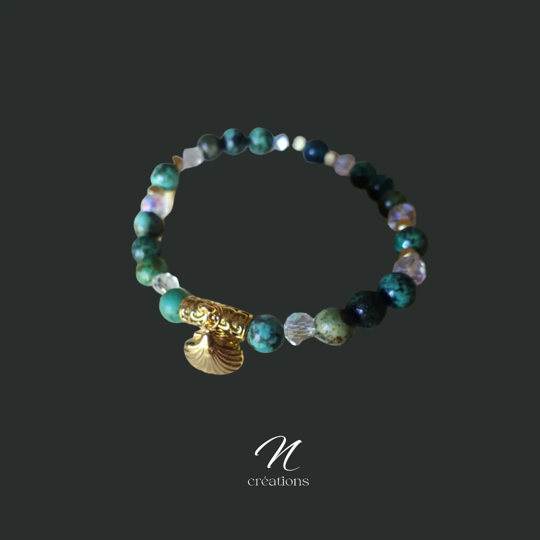 Bracelet extensible turquoise africaine
