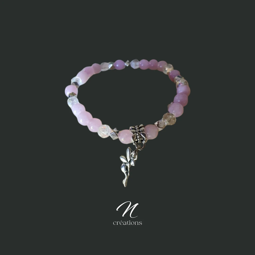 Bracelet extensible kunzite cristal