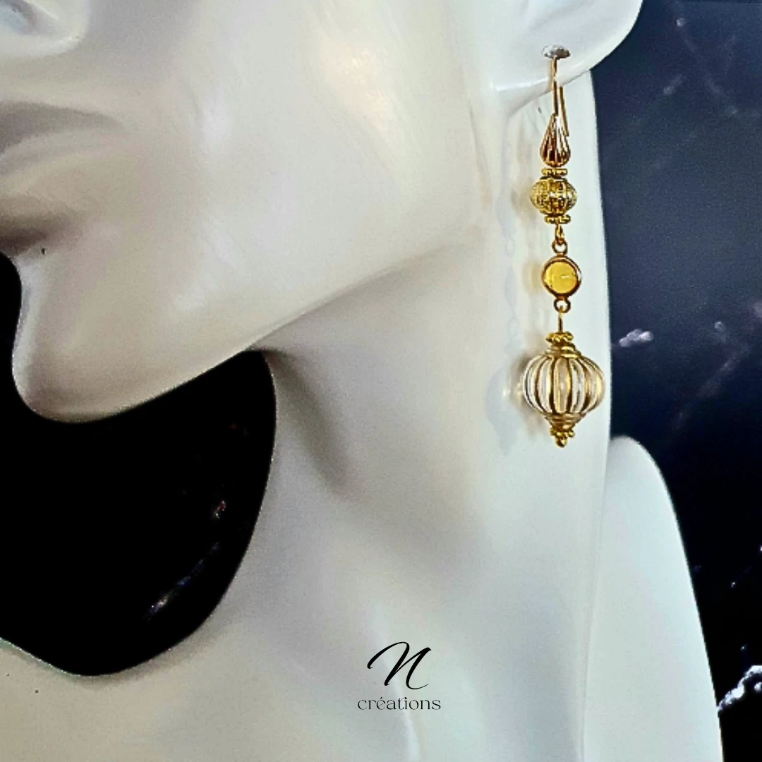Boucles d'oreilles lanternes dorés
