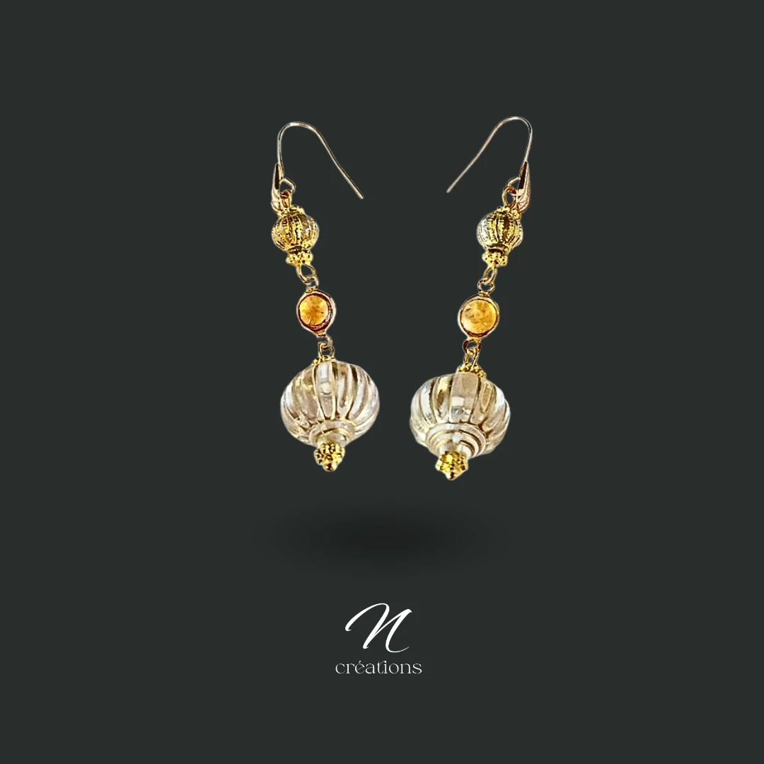 Boucles d'oreilles lanternes dorés