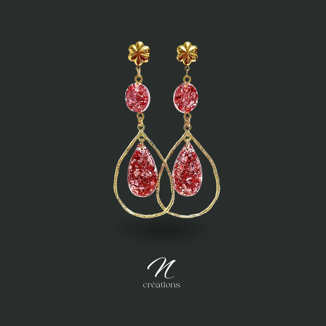 Boucles d’oreilles Gouttes Rosées
