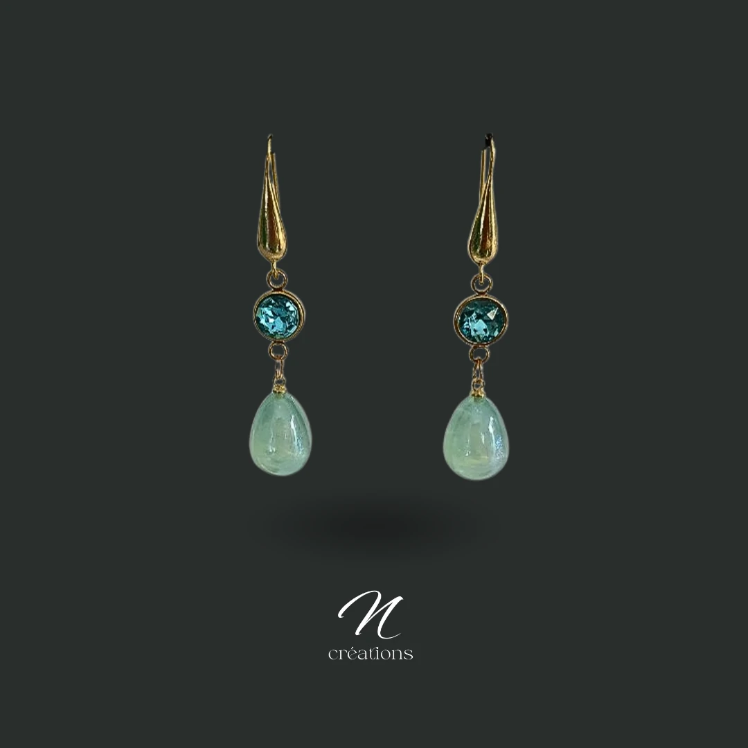 Boucles d'oreilles Gouttes Iris Azur