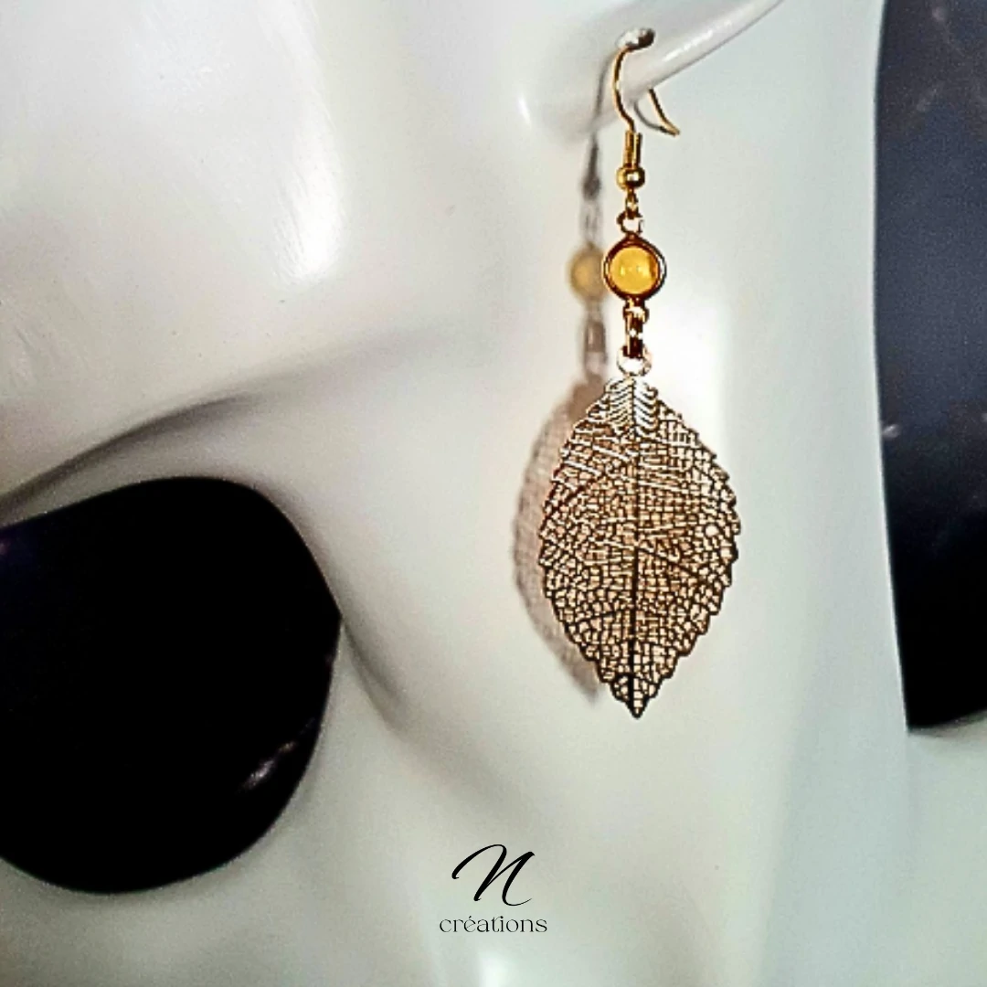 Boucles d'Oreilles Feuilles Filigranes