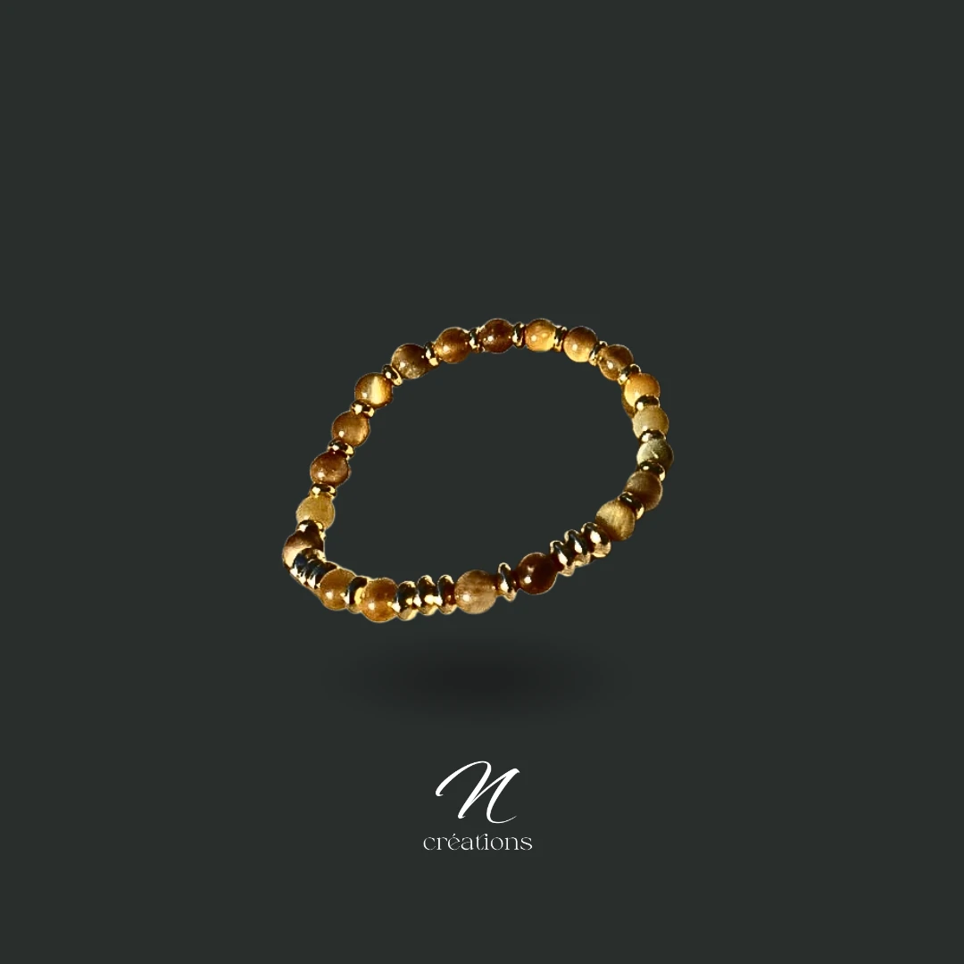Bracelet perles Œil de Tigre Gold