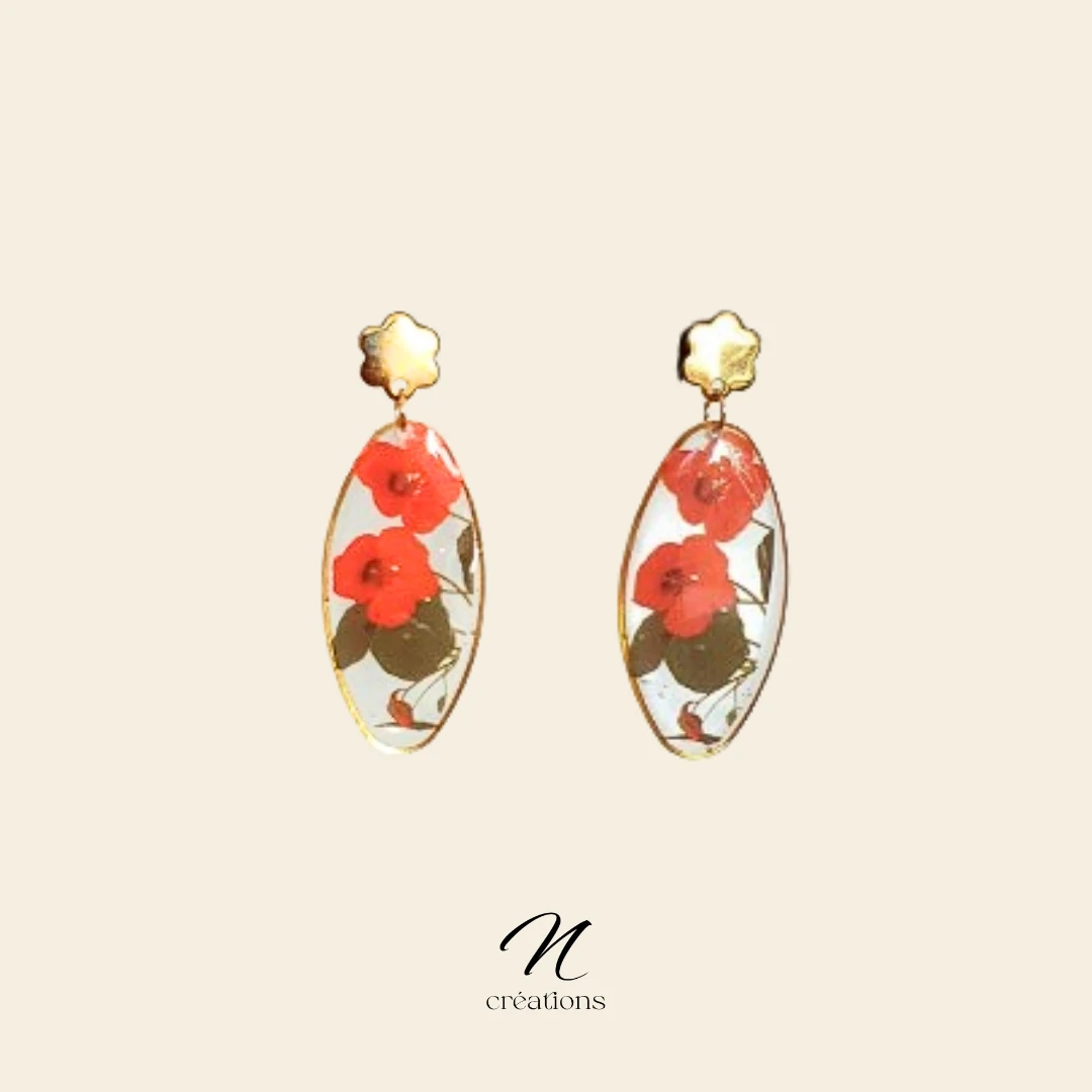 Boucles d'Oreilles Coquelicots