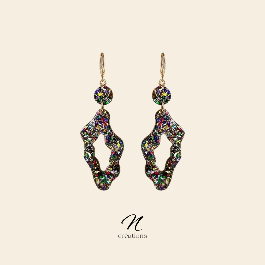 Boucles d’oreilles Ovales Multicolores