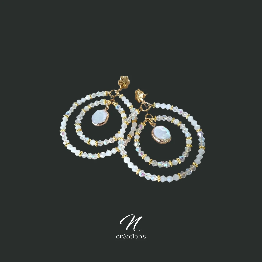 Doubles Créoles Cristal Blanc