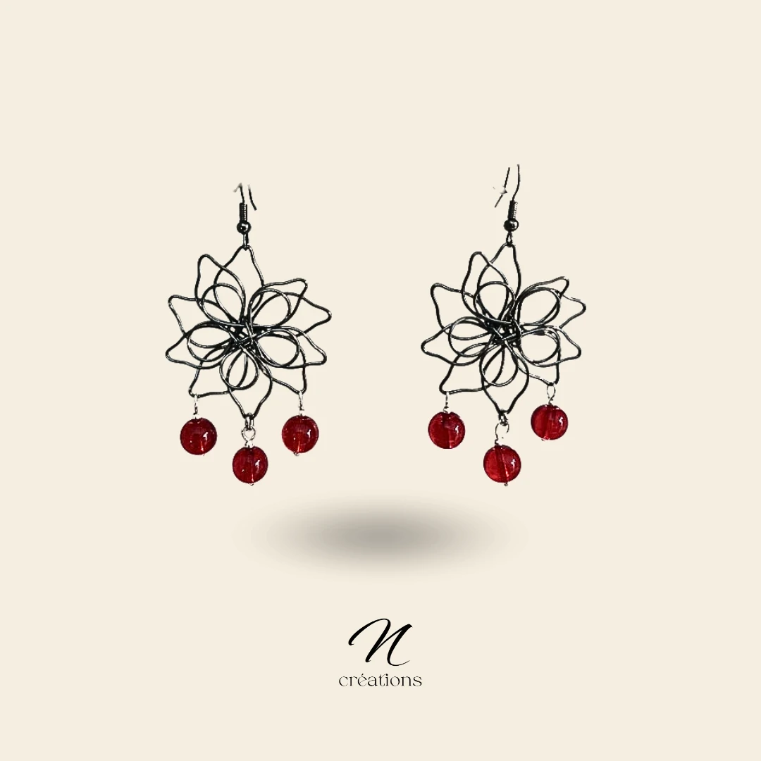 Boucles d'oreilles Fleurs et Baies