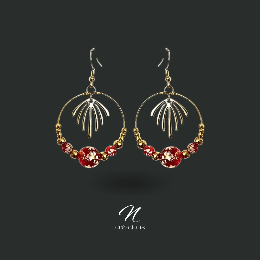 Créoles TENSHA Fleurs de Cerisier