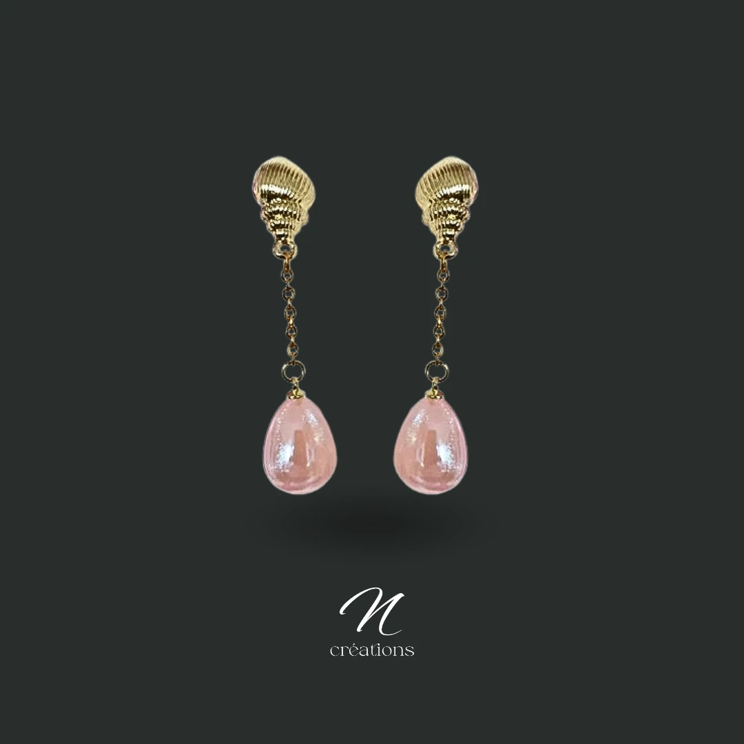 Boucles d'oreilles Coquillage Rose