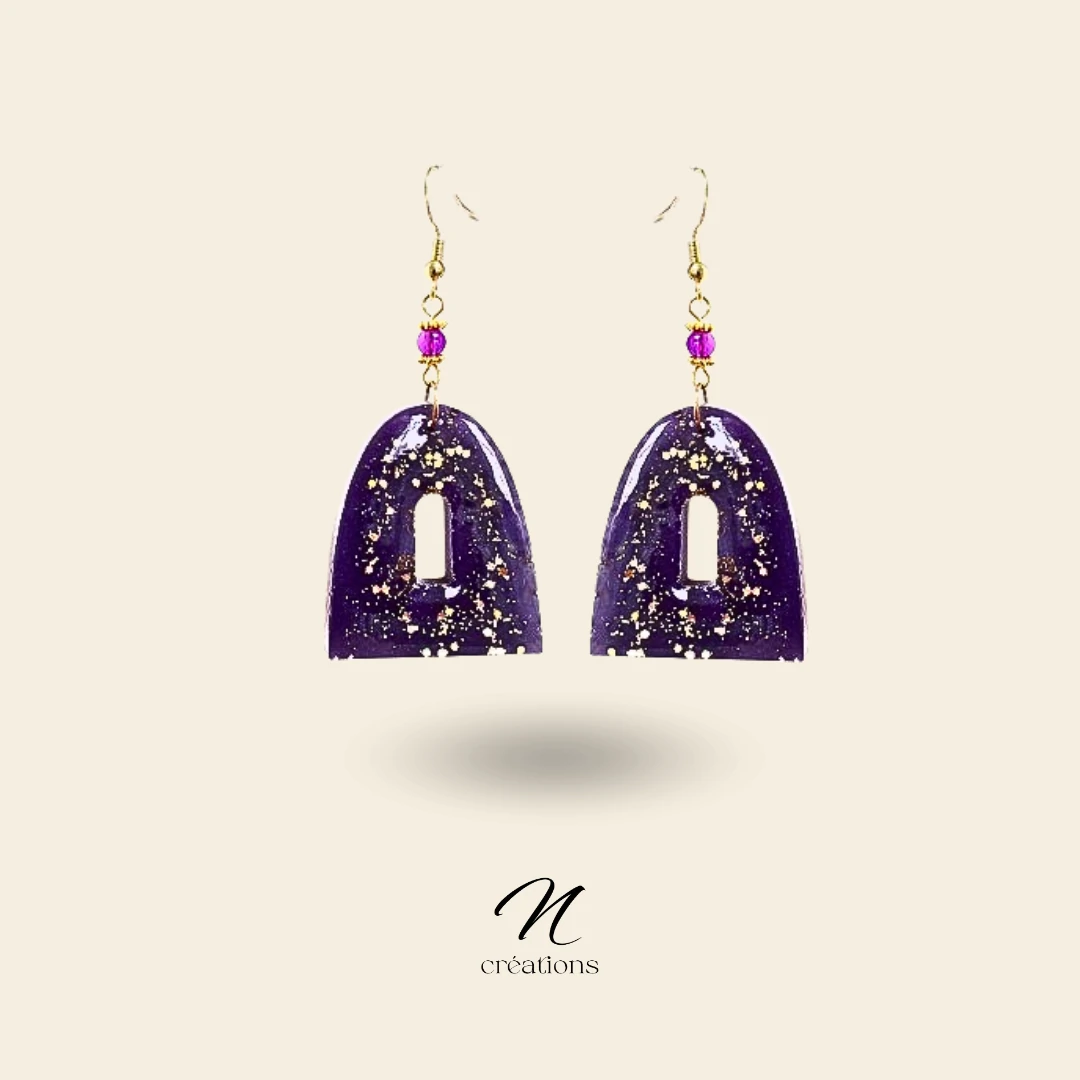 Boucles d'oreilles violettes