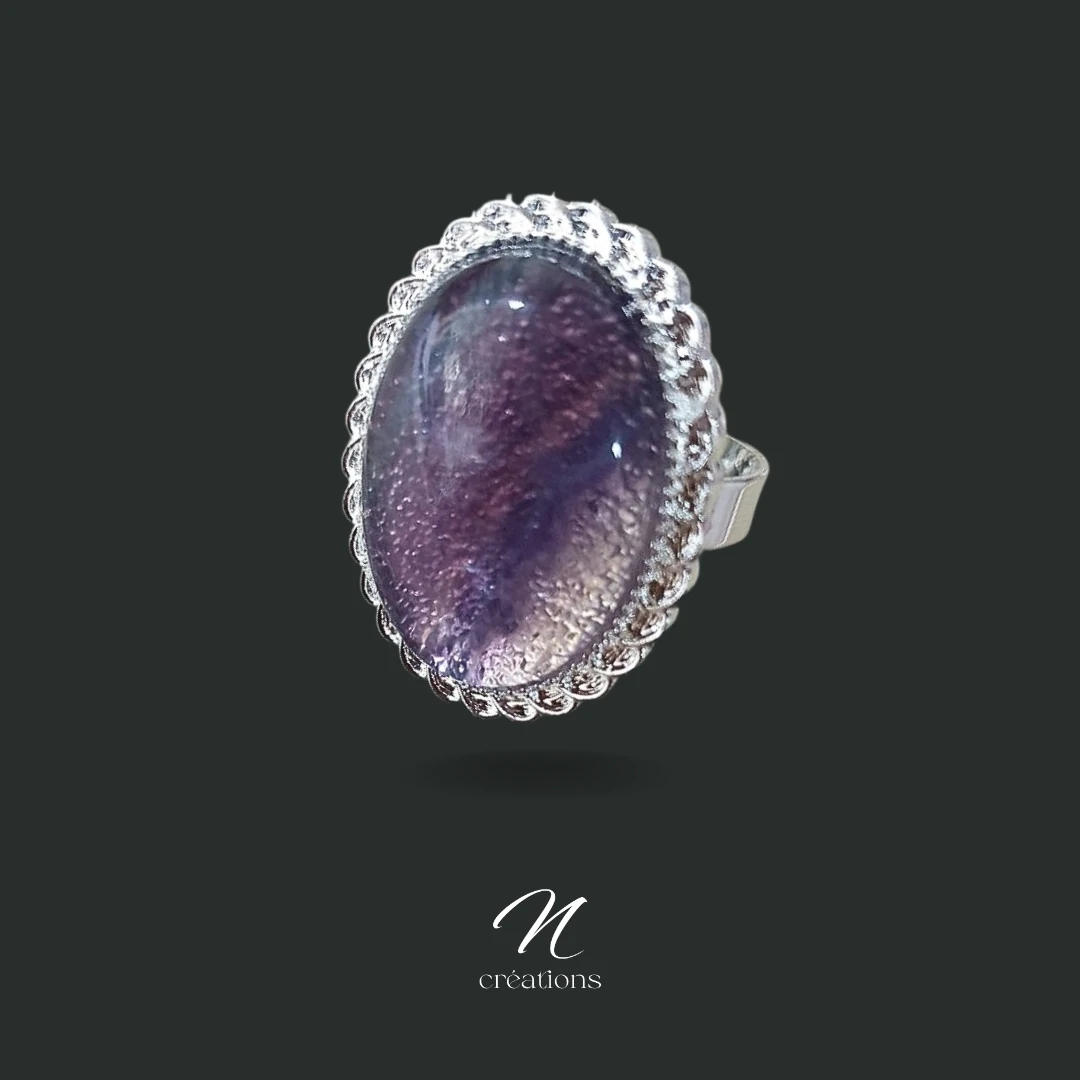 Bague cabochon Fluorite