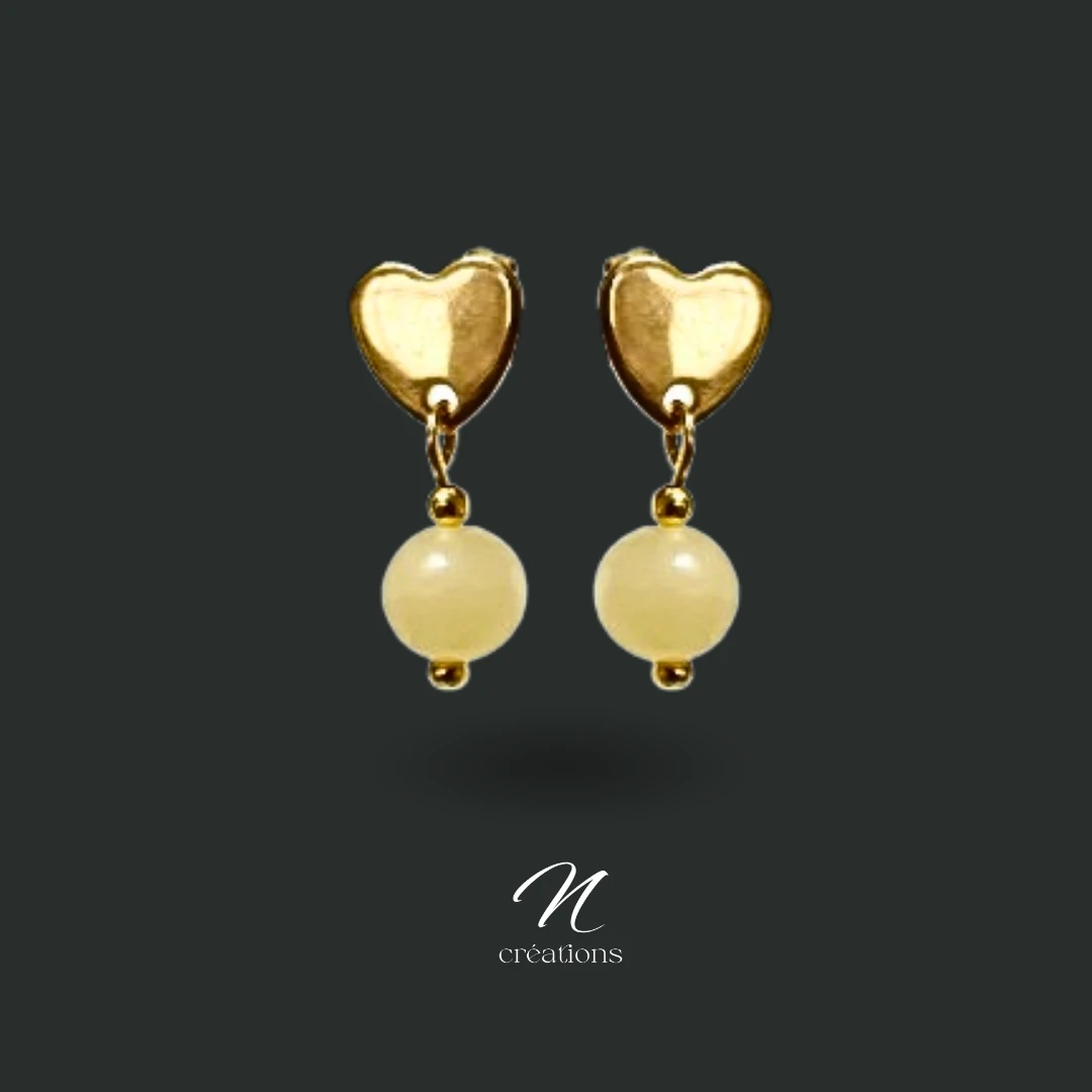 Boucles d’oreilles Jade Jaune