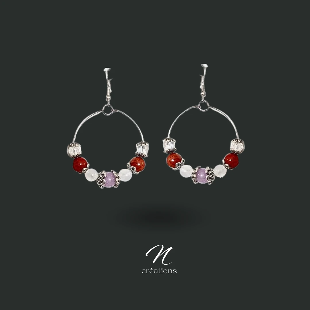 Créoles Lépidolite Pierre de Lune