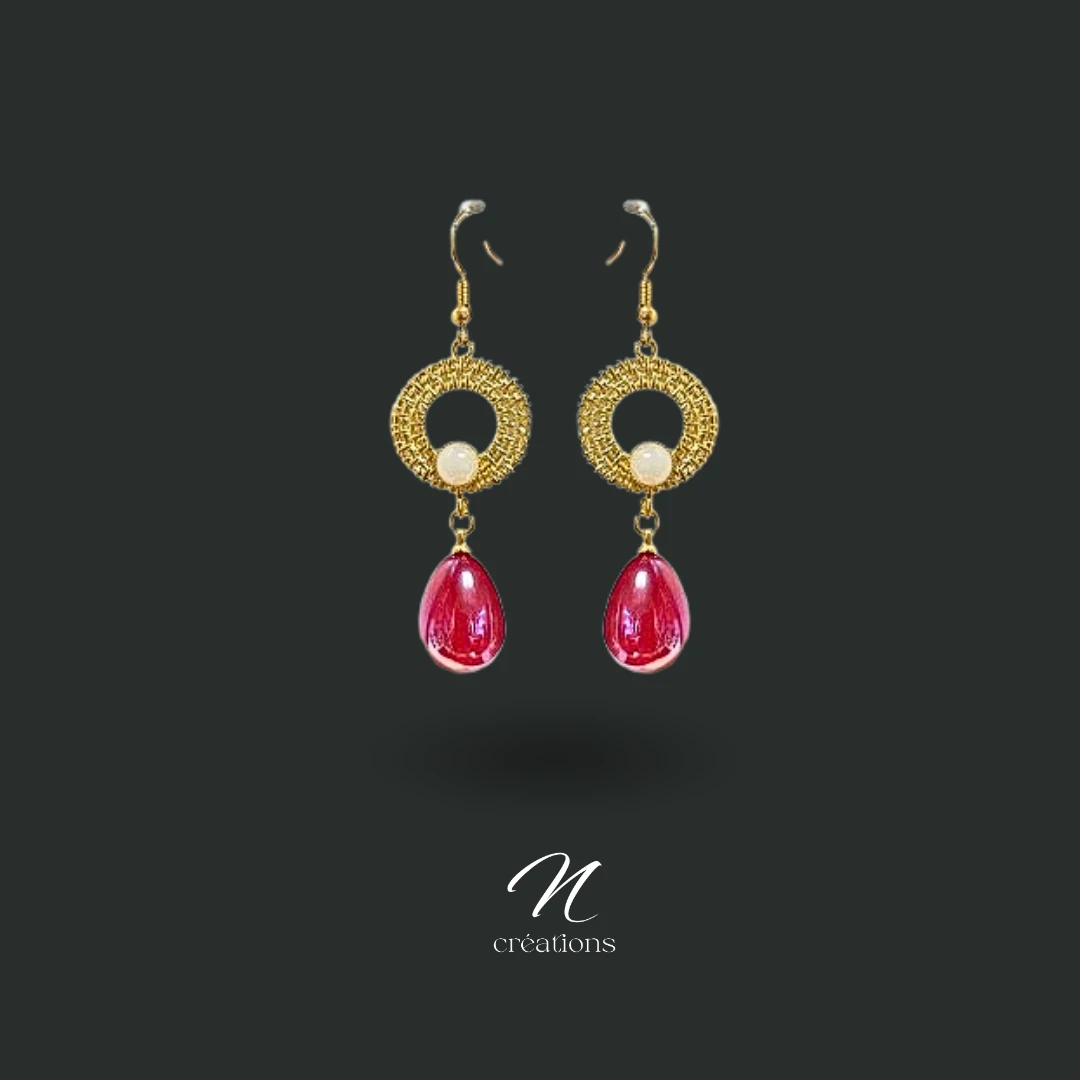Boucles d’oreilles Gouttes Rubis