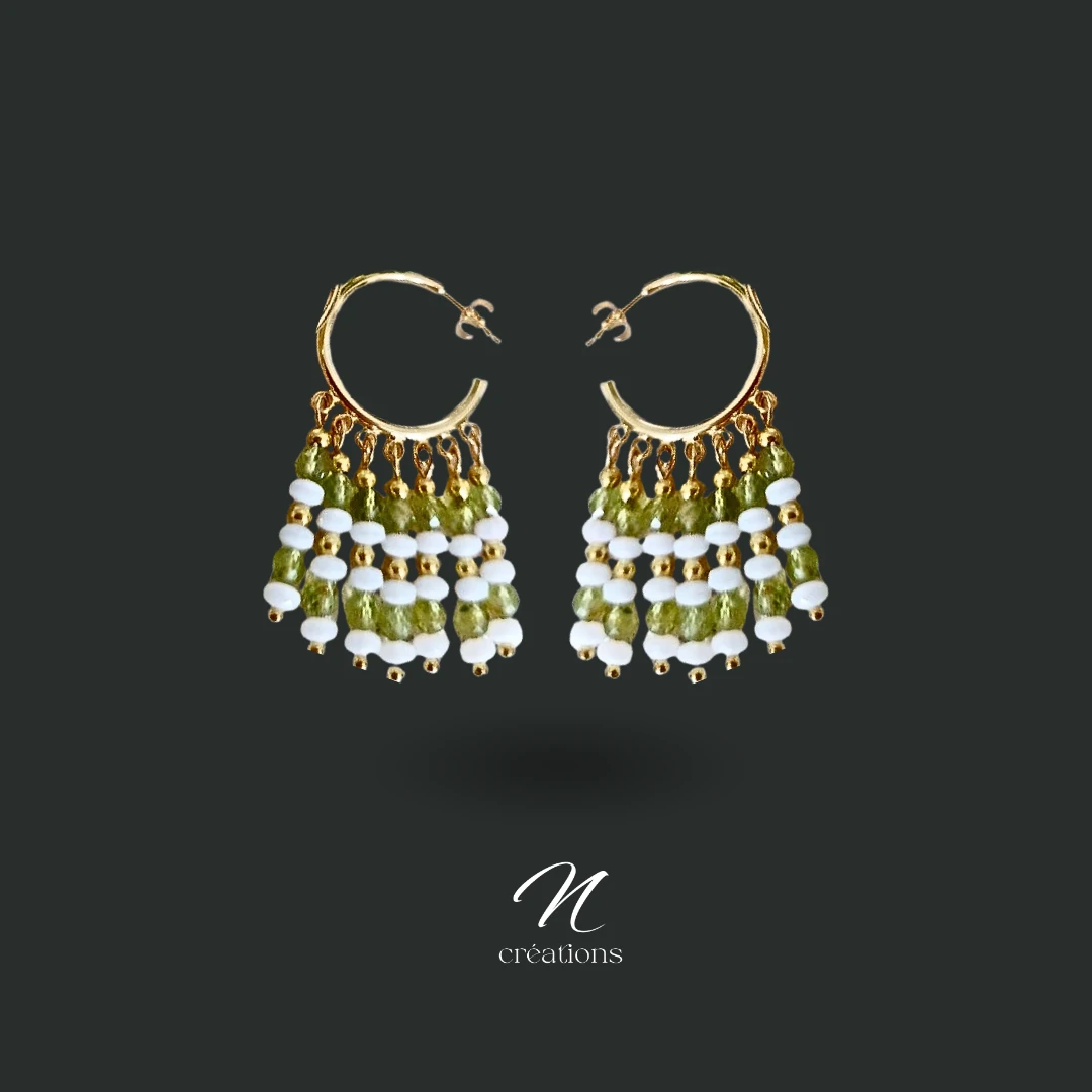 Créoles Péridot Or 24K