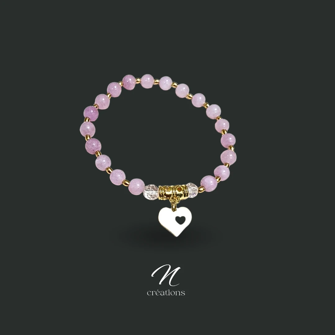 Bracelet Kunzite et Cristal de Roche