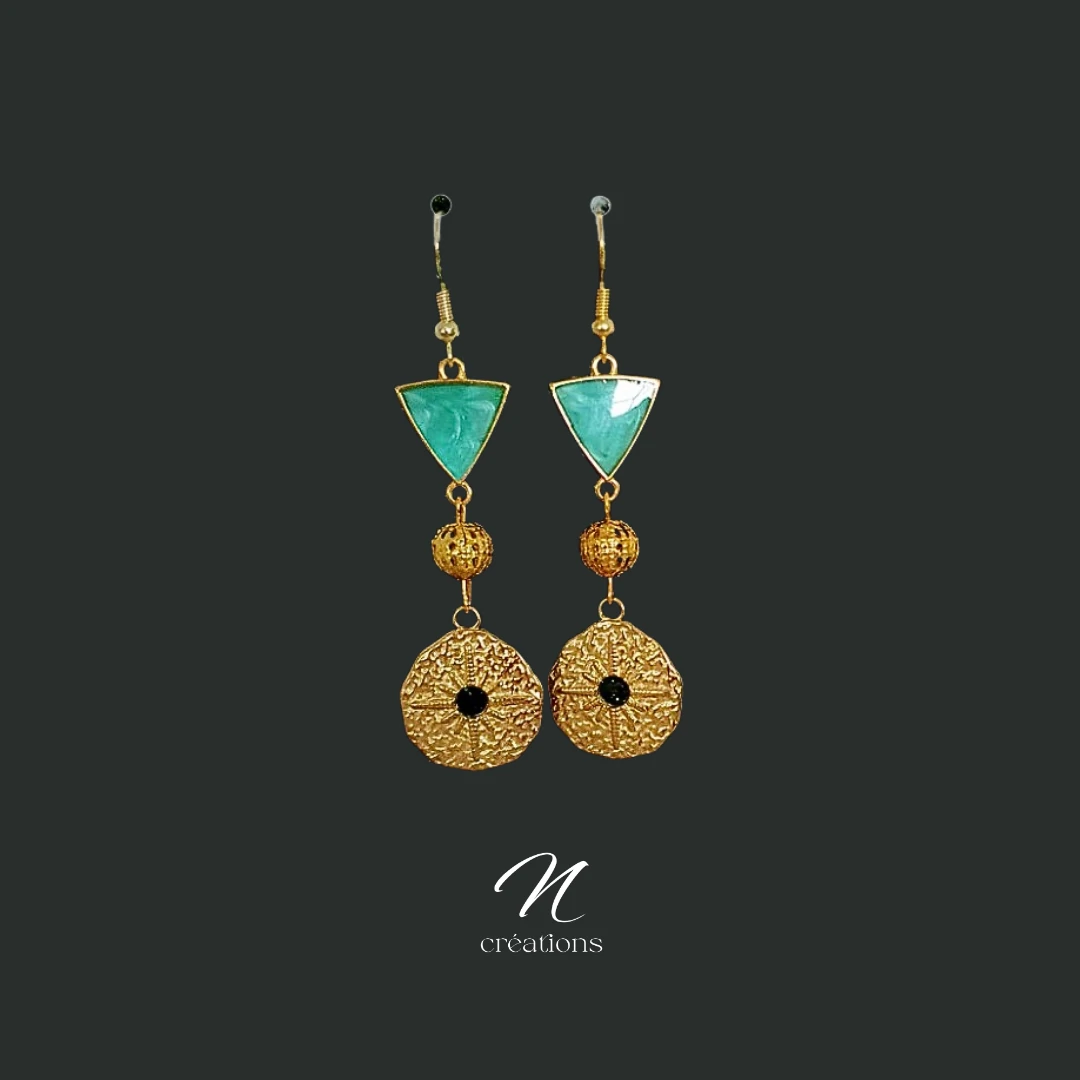 Boucles d’oreilles Soleils et Turquoise