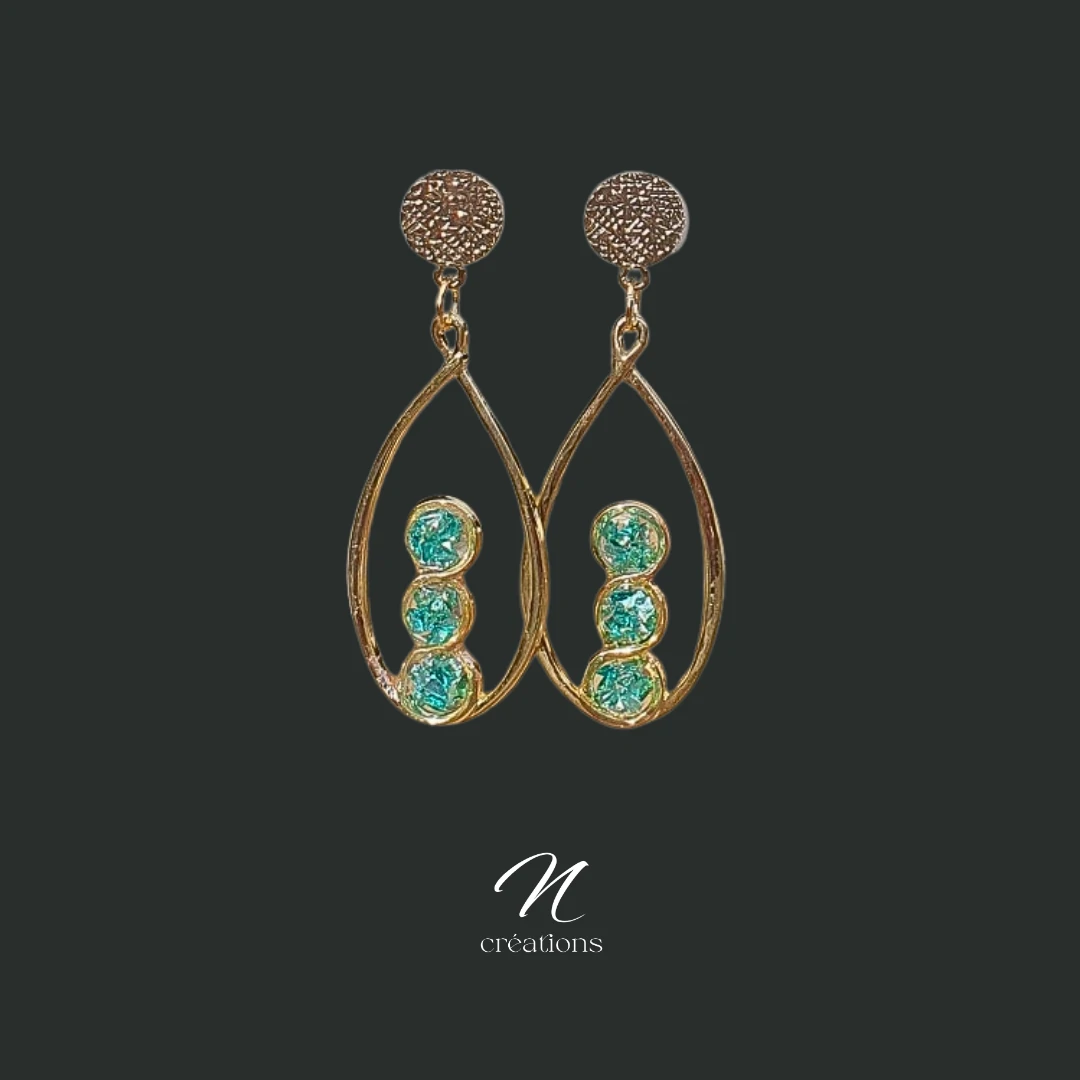 Boucles d'oreilles Gouttes Turquoise