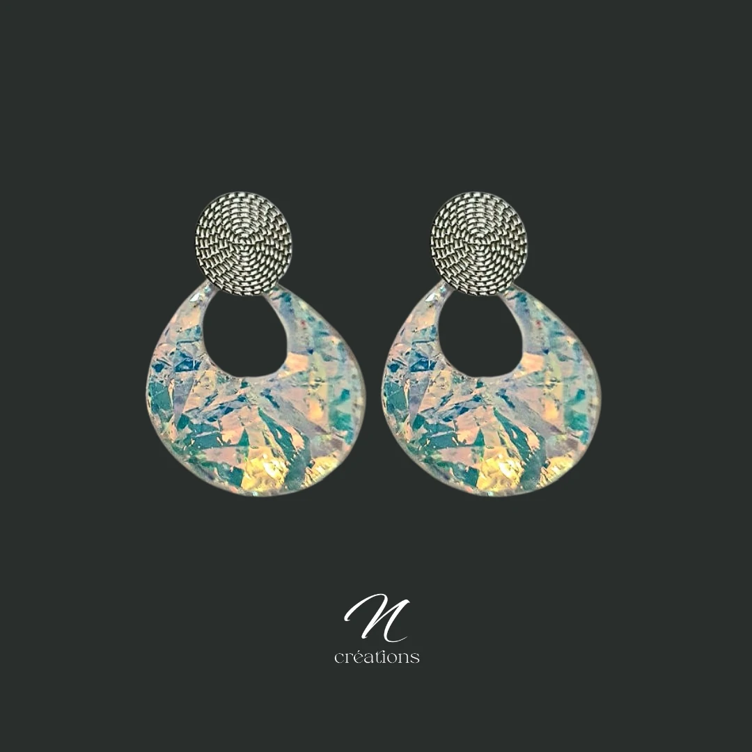 Boucles d'oreilles Gouttes Holographiques