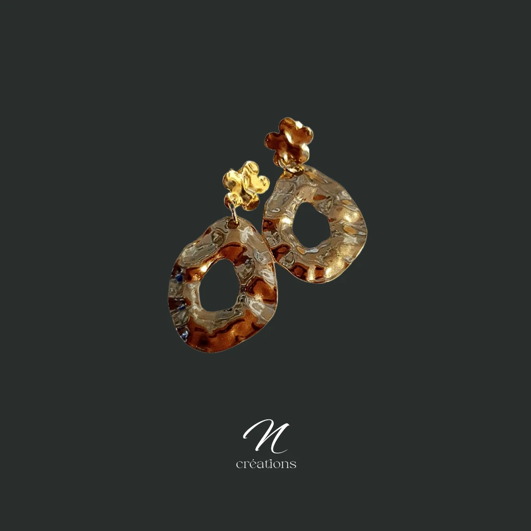 Boucles d'Oreilles Doré Pendentifs Baroques