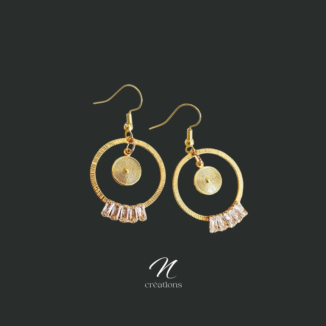 Boucles d'Oreilles Cercles Texturés Or