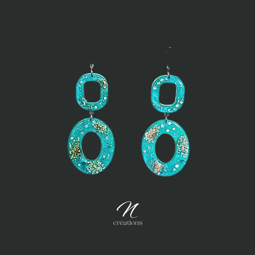 Grandes Boucles d'Oreilles Turquoise